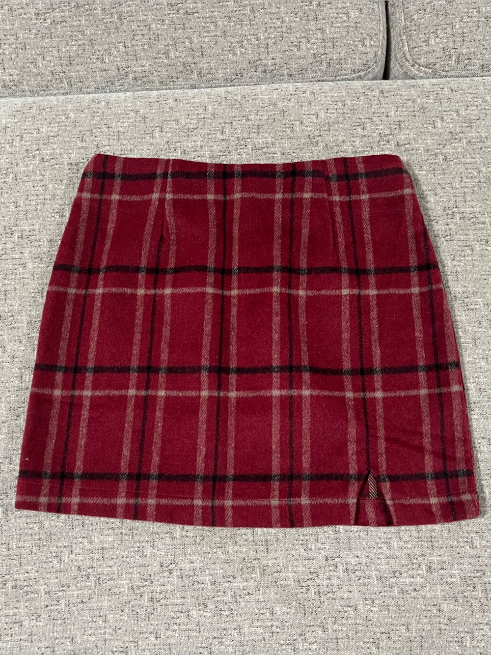 Pink Lily Red Plaid Mini Skirt